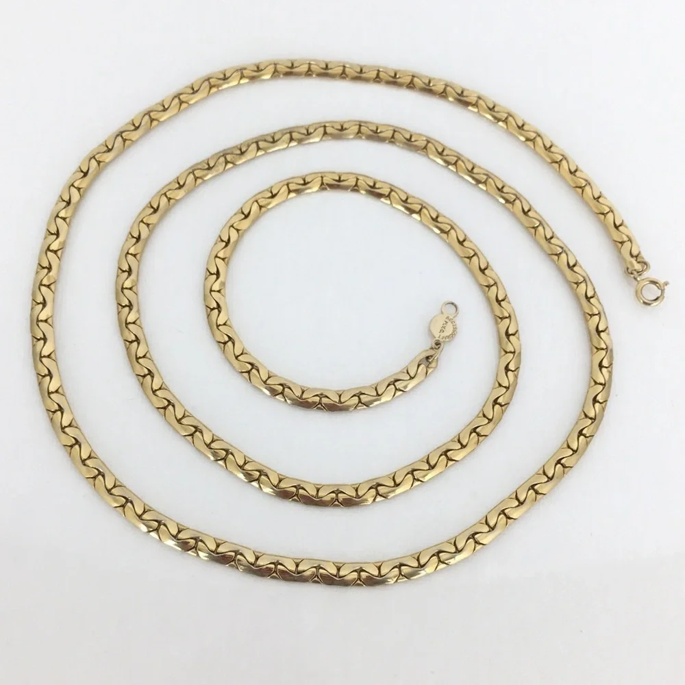 Vintage Chunky Long Gold Tone Chain Necklace by Accessocraft New York City